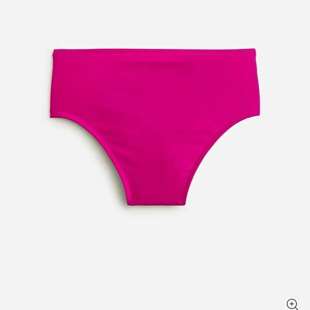J.Crew Women's High-Rise Bikini Bottom Pink Size S Full Coverage‎